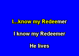 I...know my Redeemer

I know my Redeemer

He lives