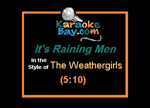 Kafaoke.
Bay.com
(N...)

It's Raining Men

In the

Sty1e m The Weathergirls
(5210)