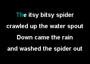 The itsy bitsy spider
crawled up the water spout
Down came the rain

and washed the spider out