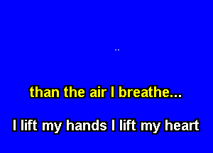 than the air I breathe...

I lift my hands I lift my heart