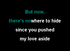But now,

there's nowhere to hide

since you pushed

my love aside