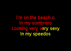 I'm on the beach-o
In my sombrero

Looking very very sexy
In my speedos