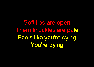 Soft lips are open
Them knuckles are pale

Feels like you're dying
You're dying