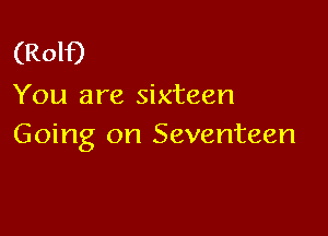(Rolf)

You are sixteen

Going on Seventeen