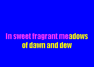 Ill SWBBI fragrant meadows
0f dawn and HEW