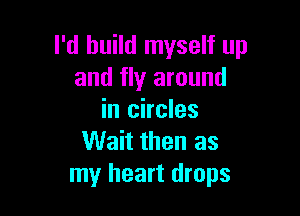 I'd build myself up
and fly around

in circles
Wait then as
my heart drops