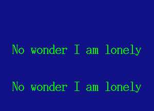 No wonder I am lonely

No wonder I am lonely