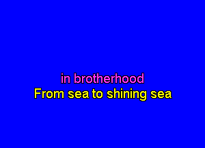 in brotherhood
From sea to shining sea