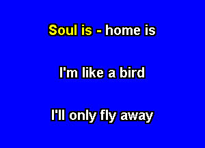 Soul is - home is

I'm like a bird

I'll only fly away