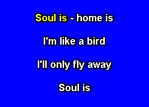 Soul is - home is

I'm like a bird

I'll only fly away

Soul is
