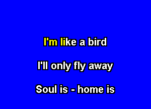 I'm like a bird

I'll only fly away

Soul is - home is