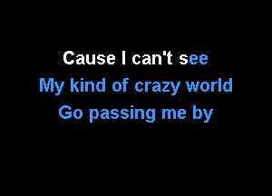 Cause I can't see
My kind of crazy world

Go passing me by
