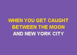 WHEN YOU GET CAUGHT
BETWEEN THE MOON

AND NEW YORK CITY