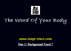 1

The Word Of Your Bodg

mm.stagc-stats.com
Dist 2 IBar und Track 7