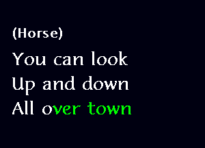 (Horse)

You can look

Up and down
All over town
