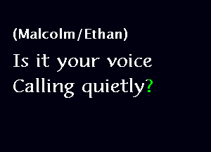 (MalcolmlEthan)
Is it your voice

Calling quietly?