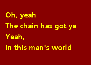 Oh, yeah
The chain has got ya

Yeah,
In this man's world