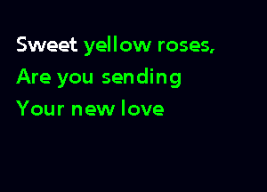 Sweet yellow roses,

Are you sending

Your new love