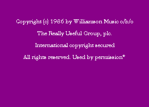 Copyright (c) 1986 by Williamson Music ofbb
Tho Really Useful Group, plc.
Inmn'onsl copyright Bocuxcd

All rights named. Used by pmnisbion