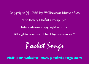 Copyright (c) 1986 by Williamson Music ofbb
Tho Really Useful Group, plc.
Inmn'onsl copyright Bocuxcd

All rights named. Used by pmnisbion

Doom 50W

visit our mbsitez m.pockatsongs.com