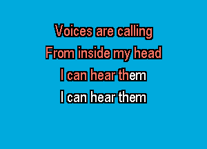 Voices are calling

From inside my head
I can hear them
I can hear them