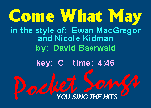 (Come Wham Many

in the style ofz Ewan MacGregor
and Nicole Kidman

by David Baenrvald

keyz C timet 4246

YOU 9N6 THE HITS