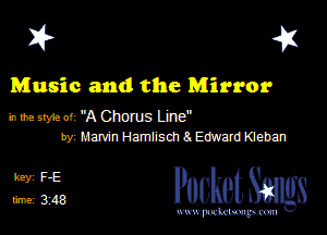 I? 41

Music and the Mirror
hhesrtyiecli 'AChOIuS Line

wzmimmaimunm

Z22, PucketSmgs

mWeom