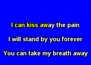 I can kiss away the pain

I will stand by you forever

You can take my breath away