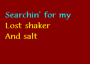Searchin' for my
Lostshaker

And salt