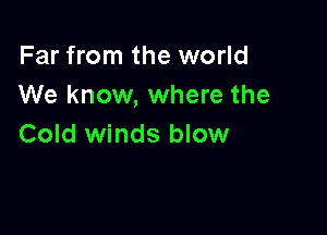 Far from the world
We know, where the

Cold winds blow
