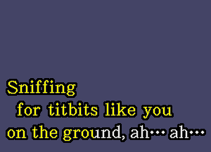 Sniffing
for titbits like you
on the ground, ahm ahm