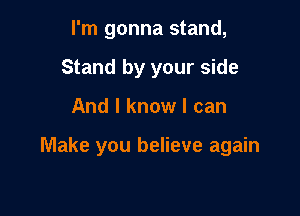 I'm gonna stand,
Stand by your side

And I know I can

Make you believe again