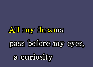 All my dreams

pass before my eyes,

a curiosity