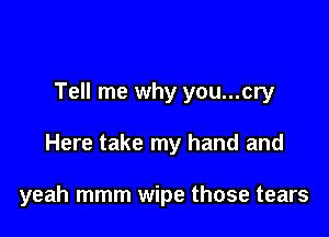 Tell me why you...cry

Here take my hand and

yeah mmm wipe those tears