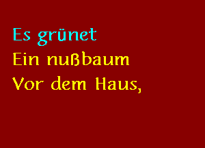 Es grilnet
Ein nuBbaum

Vor dem Haus,