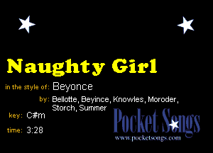 I? 451
Naughty Girll

inme ster or Beyonce
bv Beuotte, Beymce, Knowies, Moroder,

Stovch, Summer
key C?m P0 k t
limei3128 D e S

www.pcetmaxu