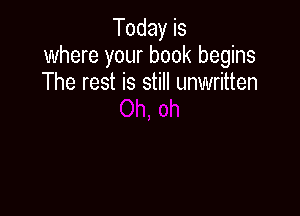 Today is
where your book begins
The rest is still unwritten