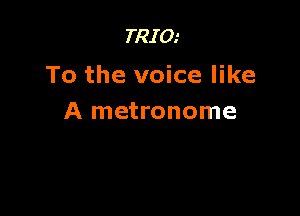 TRIO.'

To the voice like

A metronome