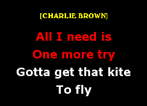 ICHARLIE BROWNJ

All I need is

One more try
Gotta get that kite
To fly