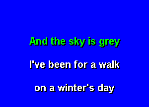 And the sky is grey

I've been for a walk

on a winter's day