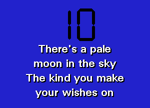 There's a pale

moon in the sky
The kind you make
your wishes on