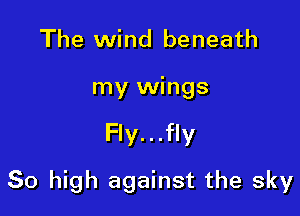 The wind beneath
my wings

Fly...fly

50 high against the sky