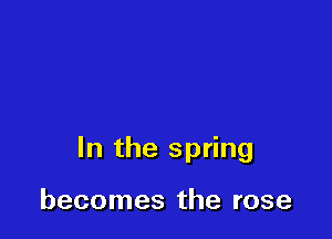 In the spring

becomes the rose