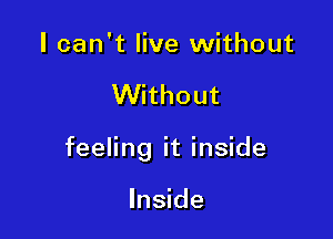I can't live without

Without

feeling it inside

Inside