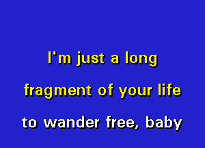 I'm just a long

fragment of your life

to wander free, baby