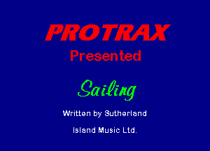 3a Ming

Written by Sutherland

Island MUSIC Ltd