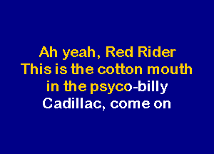 Ah yeah, Red Rider
This is the cotton mouth

in the psyco-billy
Cadillac, come on