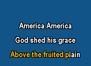 America America

God shed his grace

Above the fruited plain