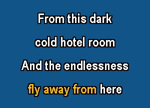 From this dark
cold hotel room

And the endlessness

fly away from here