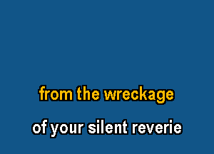 from the wreckage

of your silent reverie